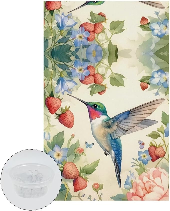 Hummingbird Strawberry Recline Chair Headrest Cover Lightweight Headrest - Image 2
