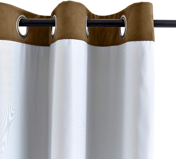 ChadMade Blackout Lined Premium Velvet Curtain Jave 72Wx102L Inch, Eyelet - Image 3