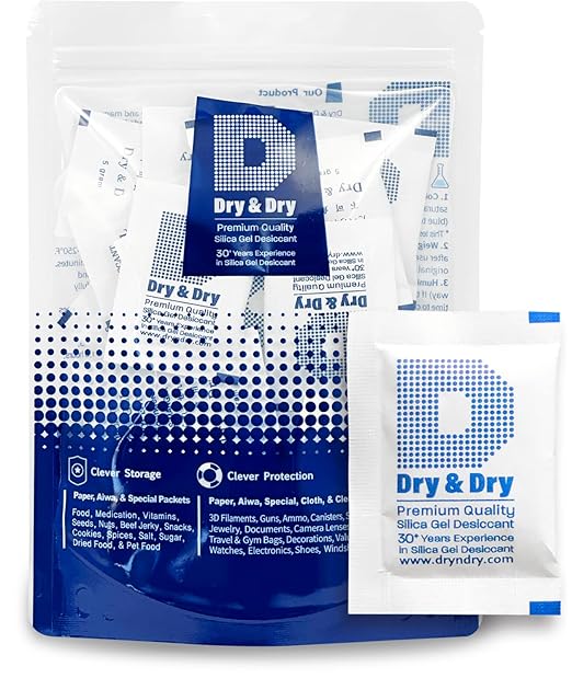 Dry & Dry 5 Gram Silica Gel Packets Silica Gel Desiccants, Silica Gel Packs by DryDry