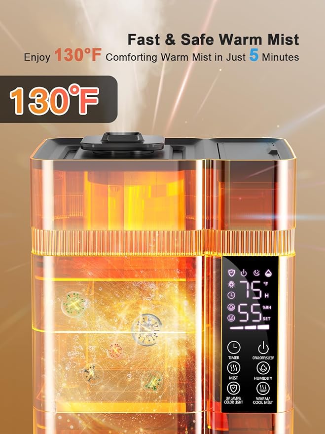 13L/3.4Gal Humidifiers for Bedroom, Ultrasonic Warm & Cool Mist Humidifier - Image 3