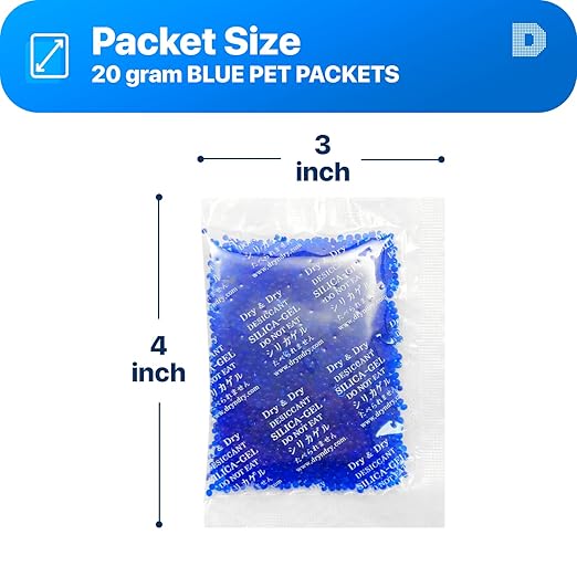 Dry & Dry Blue Indicating Silica Gel Packets Desiccant - Image 6