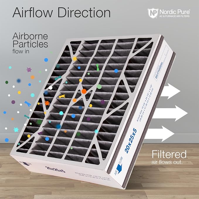 Nordic Pure 20x25x5 Air Bear AC Filter Replacement MERV 8 Plus Carbon 4 Pack - Image 8