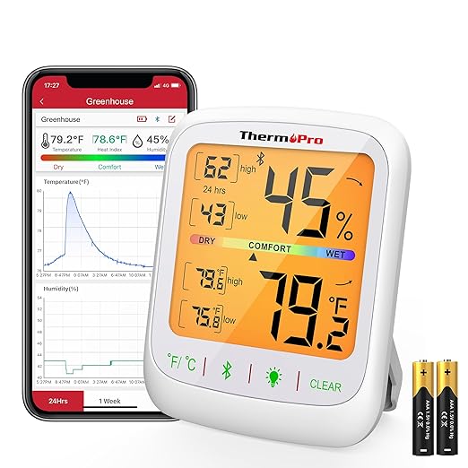ThermoPro TP359 Bluetooth Hygrometer Thermometer, 260FT Wireless Remote by ThermoPro