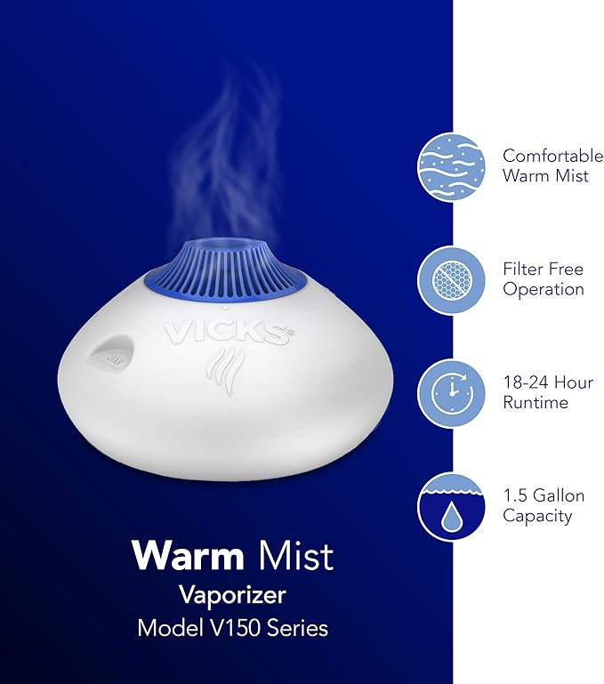 Vicks Warm Steam Vaporizer & Humidifier 1.5 Gallon Tank - Image 7