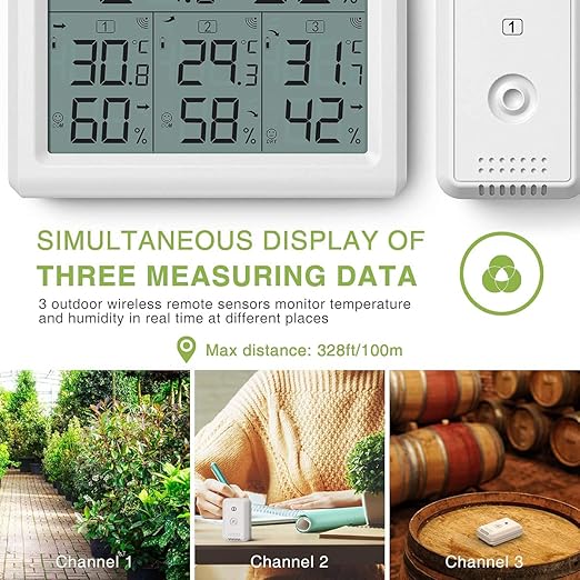 KeeKit Indoor Outdoor Thermometer, Digital Hygrometer Meter Gauge - Image 2