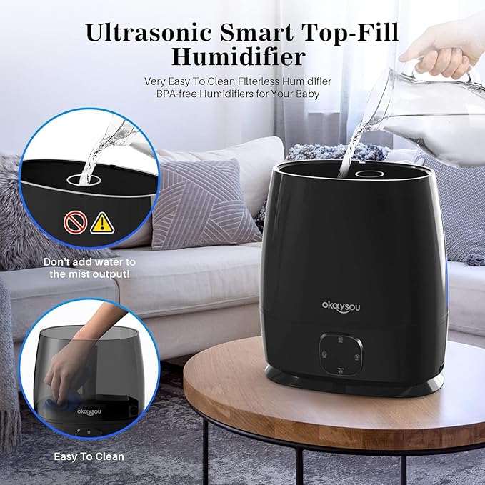 Okaysou Humidifiers, 6L Smart Humidifier and Diffuser - Image 4
