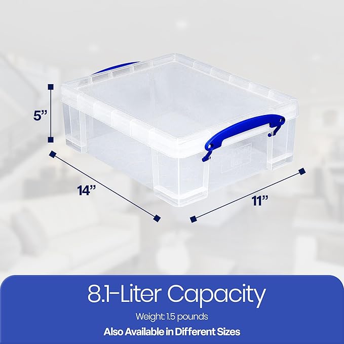 Really Useful Box Stackable 8.1L Plastic Storage Container Bin - Image 3