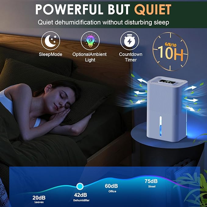 Portable Home Dehumidifier for Basements Bathroom Bedroom|91 OZ Tank|900 sq.ft - Image 4