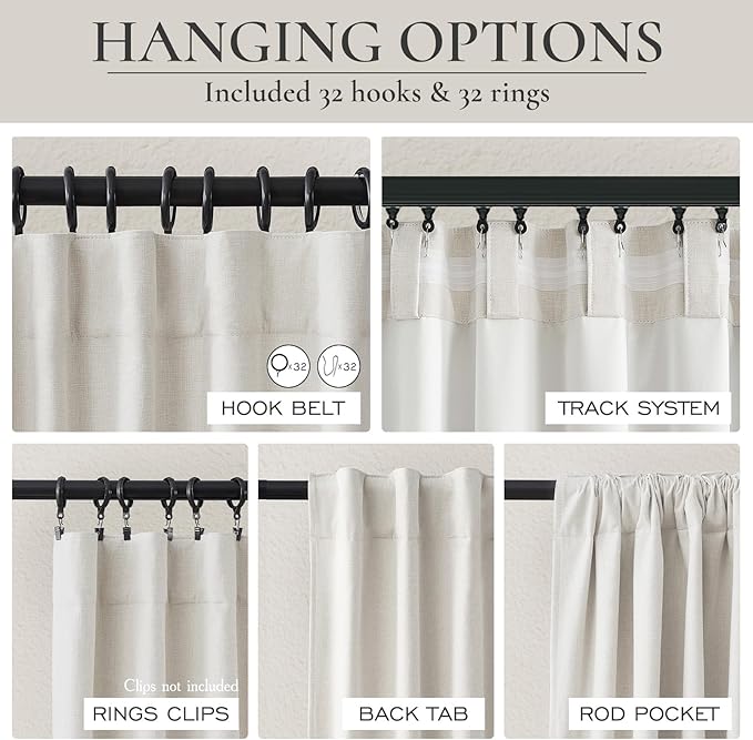 112 Inch Curtains 2 Panel Set Modern Decorative Dark Out Pleated Curtain - Image 3