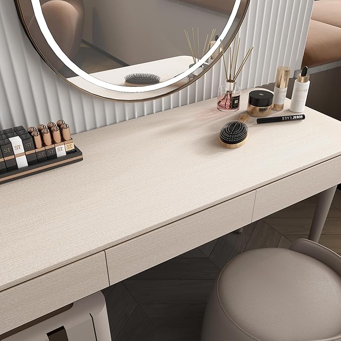 Cream Wood Grain Contact Paper Peel and Stick Wood Wallpaper Waterproof - Image 4