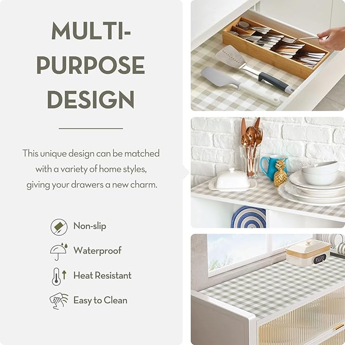 Drawer Shelf Liner for Kitchen Cabinet Liner Non-Adhesive Non-Slip Shelf Thick - Image 5