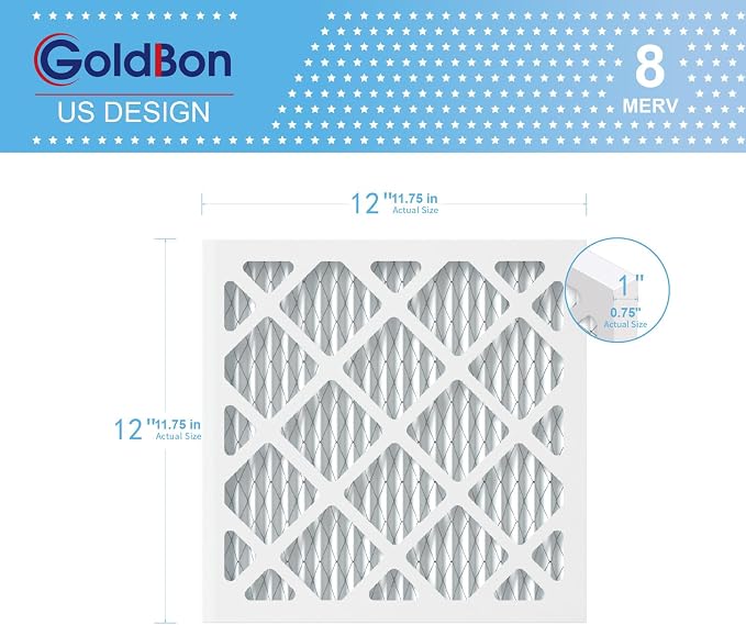 12x12x1 Air Filter 2 PACK, MERV 8 MPR 600 Pleated HVAC AC Furnace Dust Defense - Image 3
