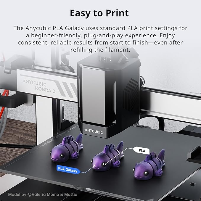 ANYCUBIC Galaxy PLA 3D Printer Filament, Sparkle Glitter PLA, Chameleon - Image 6