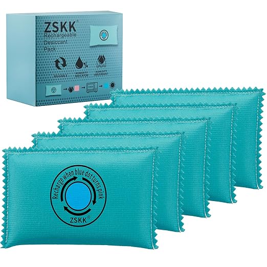 100g Rechargeable Desiccant Pack of 5, Silica Gel Desiccant Packets, Moisture by ZSKKLLCbuynow