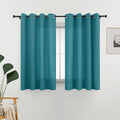 L.Z.E Non-See-Through Privacy Curtains 63 Inch Length 2 Panels Set, Teal Light by LZE
