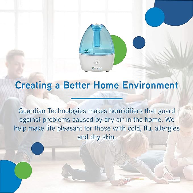 Pure Guardian H910BL Ultrasonic Cool Mist Humidifier, 14 Hrs. Run Time - Image 2