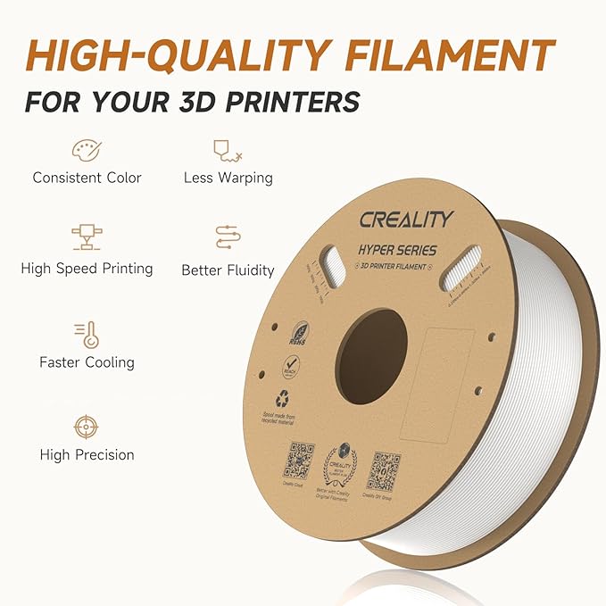 Official CREALITY Hyper PLA Filament 1.75mm White 2KG, 30-600mm/s High Speed - Image 7