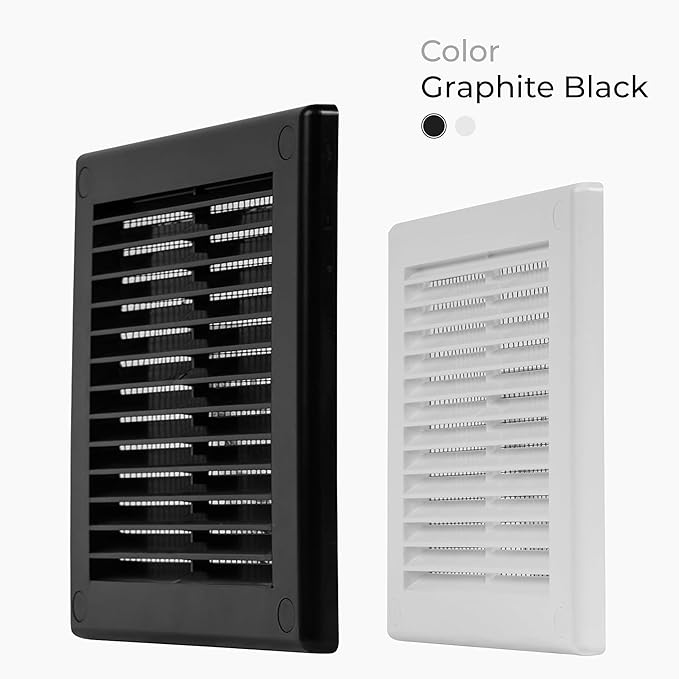 6" x 6" Square Air Vent Cover – Black Plastic Vent Deflector - Image 2