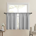Home Queen Grey Waffle Bathroom Window Curtains, Short Water Repellent Rod by HomeQueen