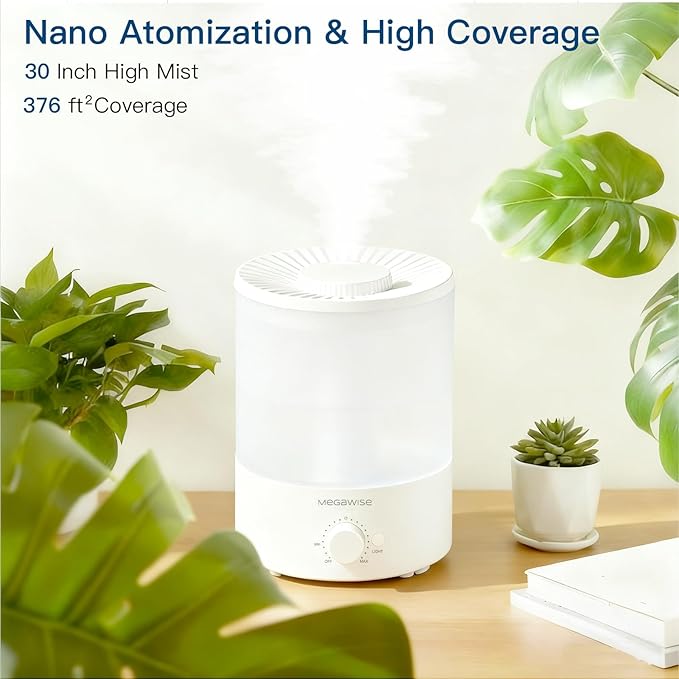 MegaWise Ultrasonic Cool Mist Humidifier | Quiet Operation, Top Fill, Auto - Image 6