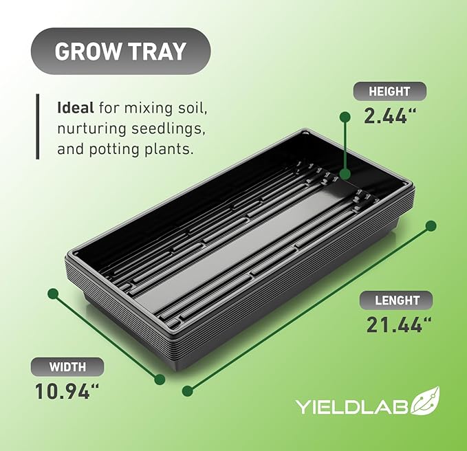 10x20 Inch Black Plastic 100 Pack Plant Propagation Tray – Growing Trays - Image 2