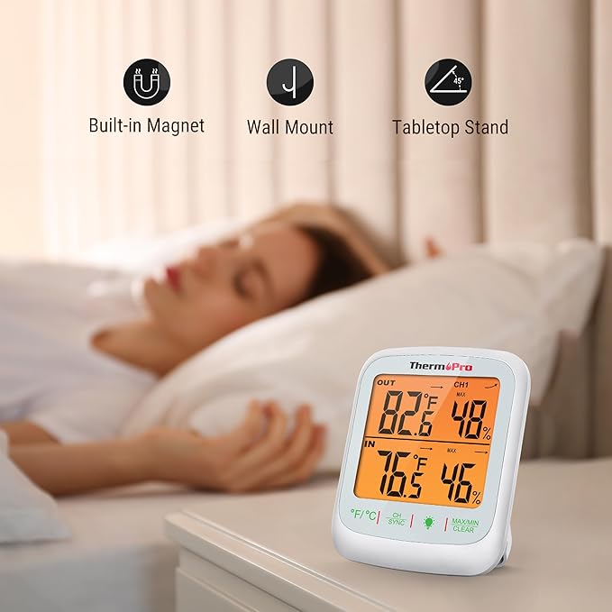 ThermoPro TP260B Indoor Outdoor Thermometer Wireless 1000ft/300m Range - Image 8