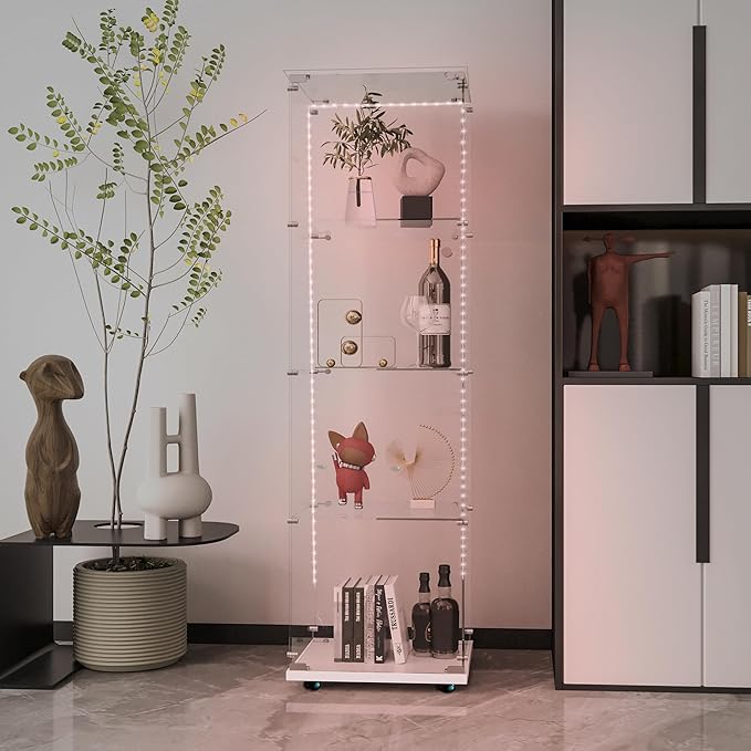 Yoluckea 4 Tiers Glass Display Cabinet - Image 6