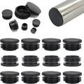 1-1/2" Plastic Hole Plugs Black -Round Chair Leg Caps, Flush Mount Pipe Plugs by EASYEAH