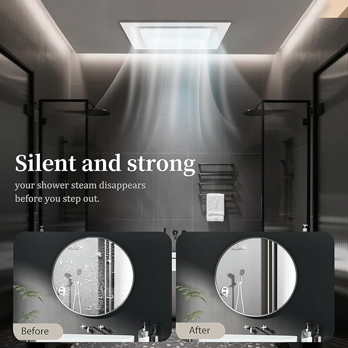 Bathroom Exhaust Fan 10" Panel Ultra Quiet without Light（8x8 Mount） - Image 6