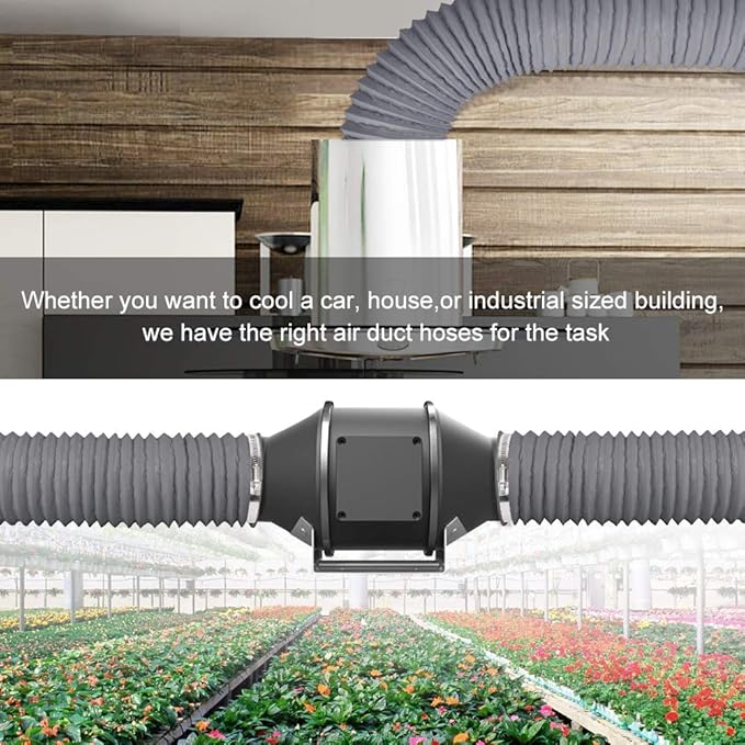 4Inch 10FT Long Flexible Aluminum Air Ducting, Heavy-Duty Grey 4 Layer Dryer - Image 6