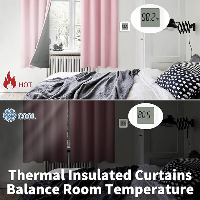 BGment Baby Pink Blackout Curtains - Image 4