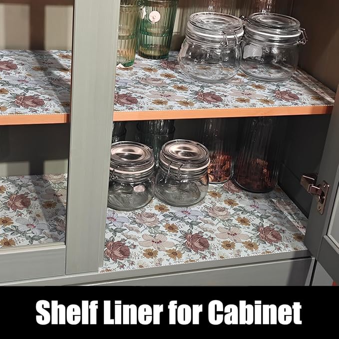 Floral Drawer Shelf Liners, 16IN x 20FT Non Adhesive and Strong Non-Slip - Image 6