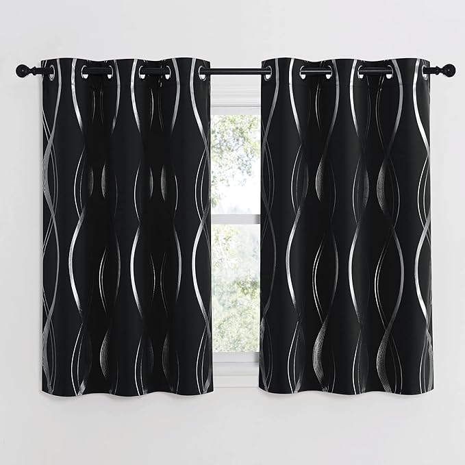 NICETOWN Black Out Curtains for Small Window, 2 Panels, 34 inches Wide by 45 - Image 2