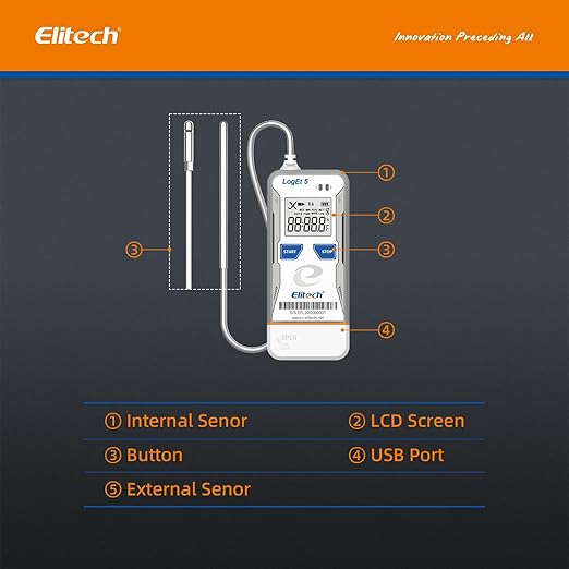 Elitech USB Digital Data Logger Temperature Humidity External Probe Reusable - Image 7