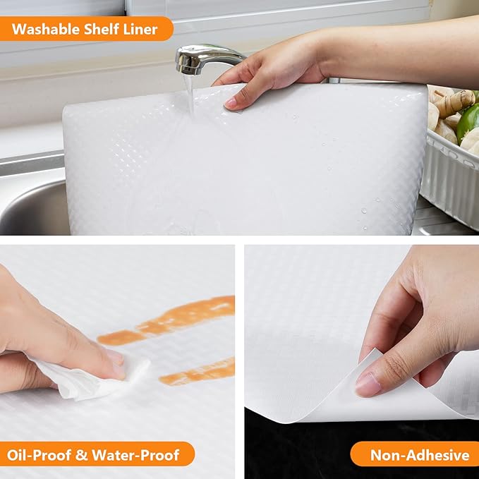 Shelf Liner for Kitchen Cabinets White Liner Waterproof & Oil-Proof - Image 4