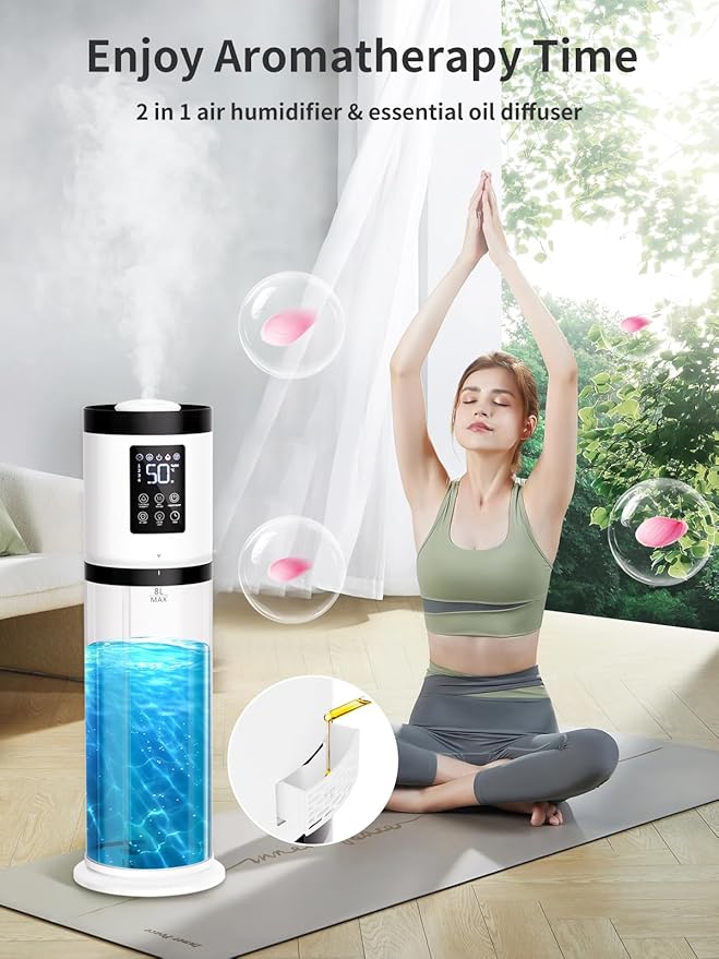 8L Humidifiers for Bedroom, 30dB Quiet, 500ft² Coverage, 60H Runtime, Top Fill - Image 4