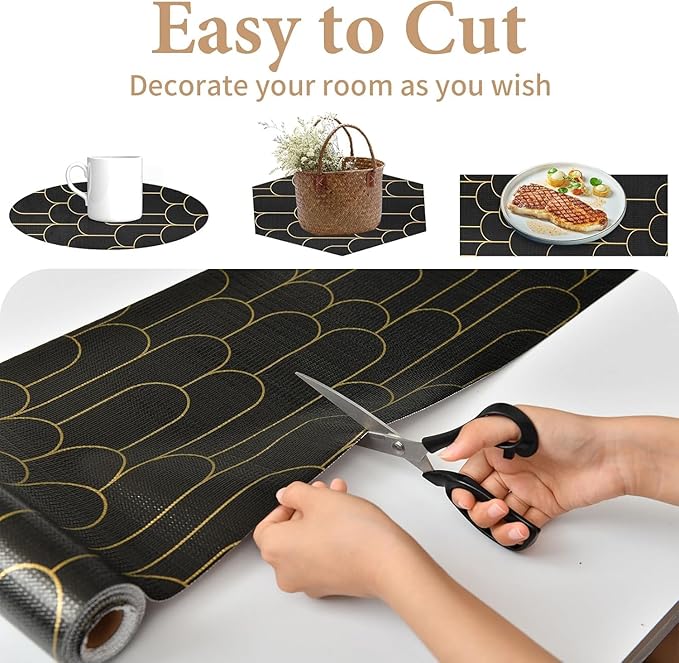 Shelf Liners for Kitchen Cabinets Drawer Liner 17.5in x 20FT Non Adhesive Black - Image 6