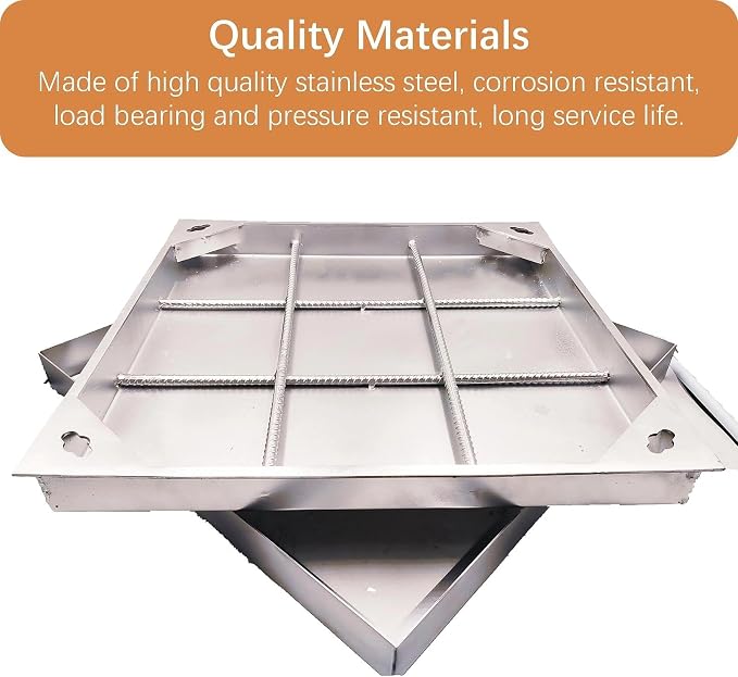 24x24 in Invisible Stainless Steel Manhole Cover and Frame - Image 3