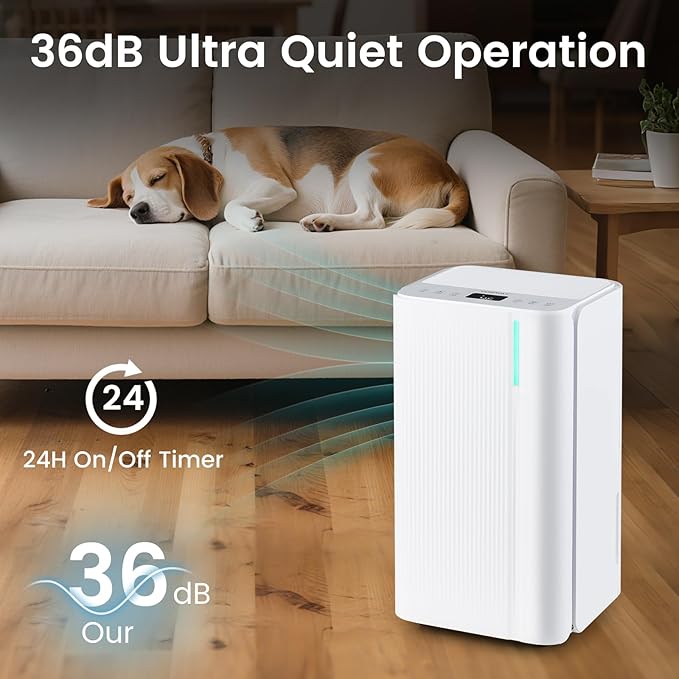 COSTWAY 32 Pints Dehumidifier for Home, 2000 Sq.Ft Portable Dehumidifier for - Image 5