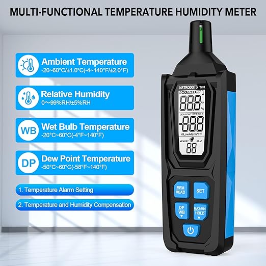 Temperature Humidity Meter, High Precision Digital Psychrometer Hygrometer - Image 5