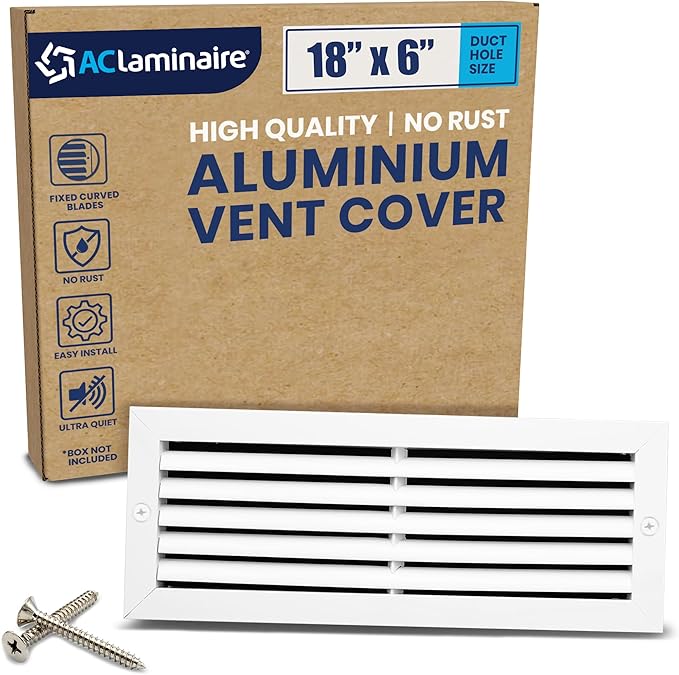 18x6 Inch Air Return Vent Cover Decorative – Premium Aluminum AC Vent Cover by LAMINAIRE