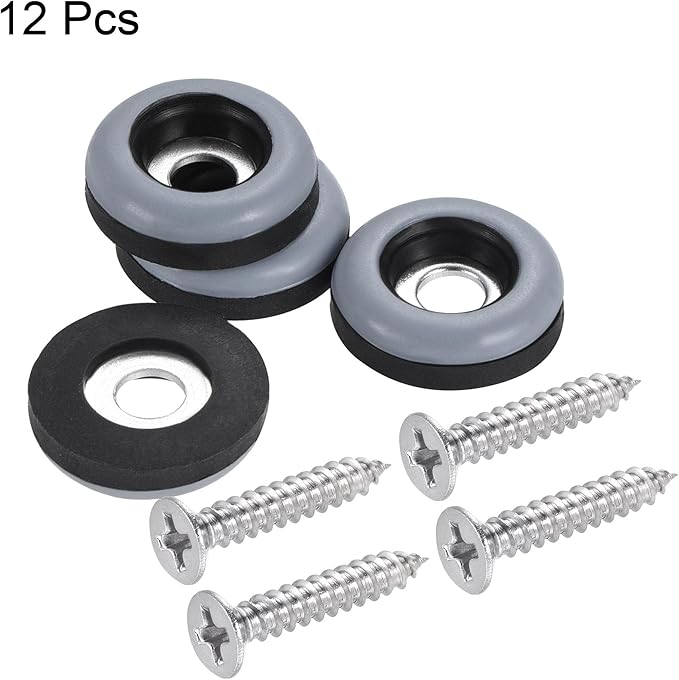 uxcell 19mm Furniture Feet Slider Glides Screw-in Chair Leg Protector Pads PTFE - Image 3