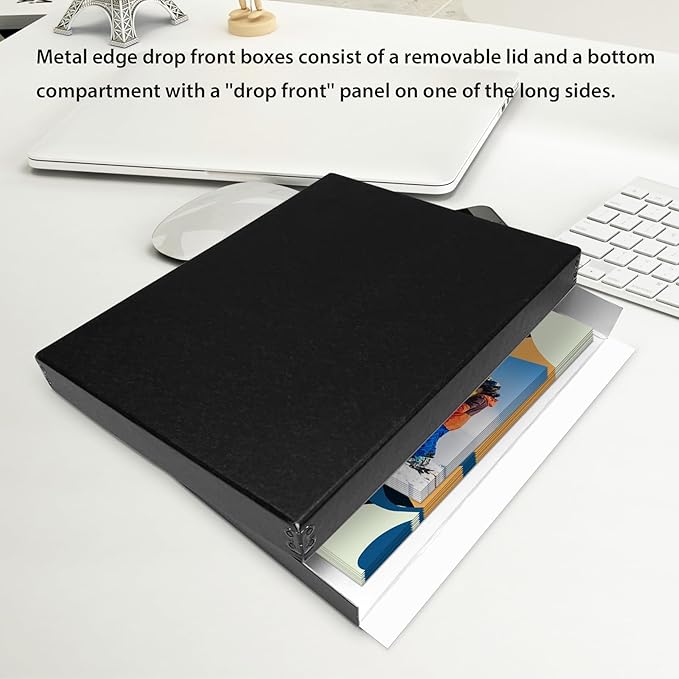 Lineco Museum Archival Storage Box, 8.75x10.75x1.5 in. Drop Front Design. - Image 3