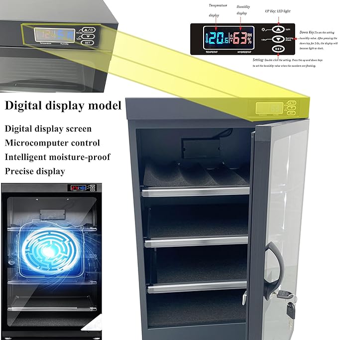 Automatic Digital Camera Dehumidify Storage 80L Dry Cabinet Box Storage 4 - Image 4