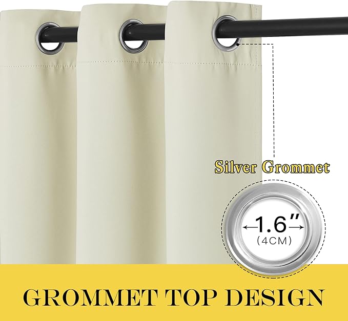 NICETOWN Blackout Beige Curtain - Image 2