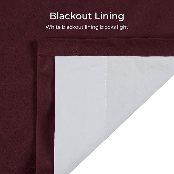 TWOPAGES Luxury Velvet Curtain Pinch Pleated Burgundy Curtain 96 inch Long - Image 5