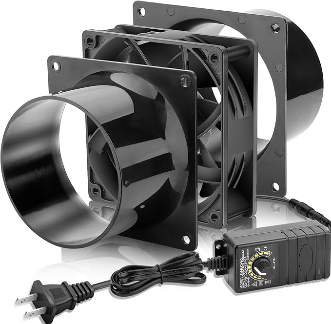 120mm x 38mm 4 Inch Duct Booster Small 12V Exhaust Fan by CoolingFan