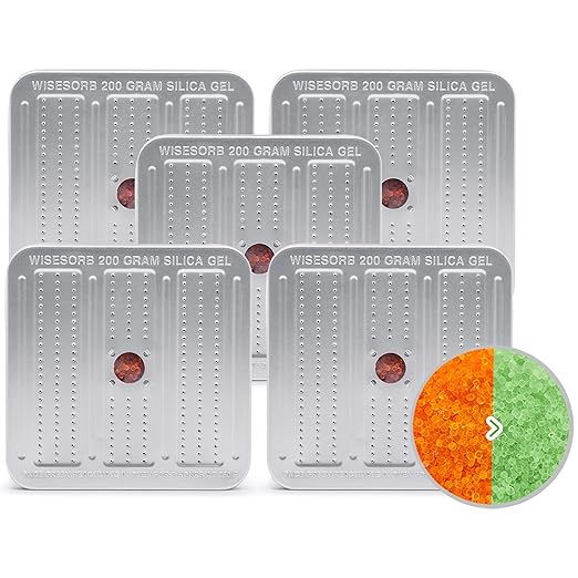 200 Gram 5 Pack Gun Safe Dehumidifier, Reusable Silica Gel Dehumidifier by Wisesorb
