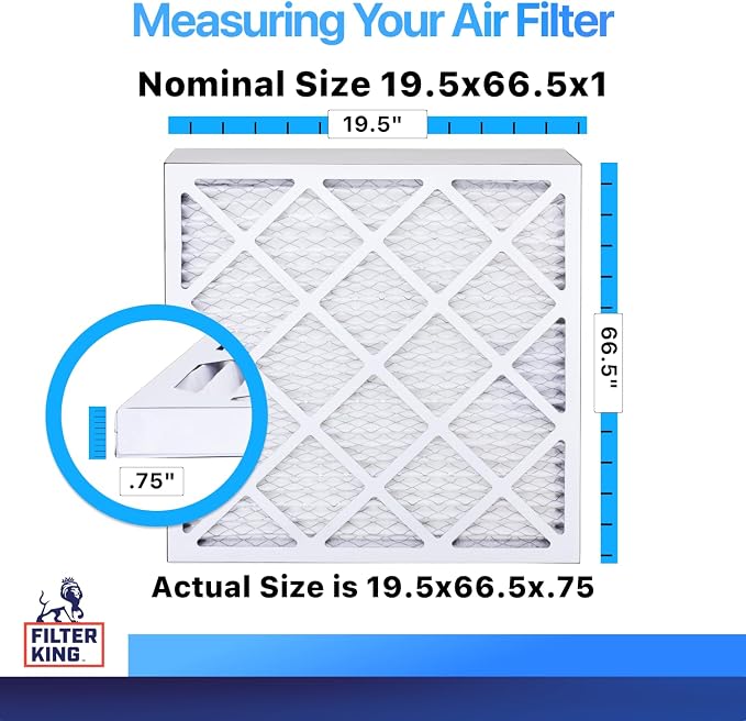 Filter King 19.5x66.5x1 Air Filter | 4-PACK | MERV 8 HVAC Pleated A/C Furnace - Image 2