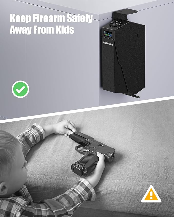Gun Safe, Biometric Pistol Safe Fingerprint Quick Access Drop Down Handgun Safe - Image 7
